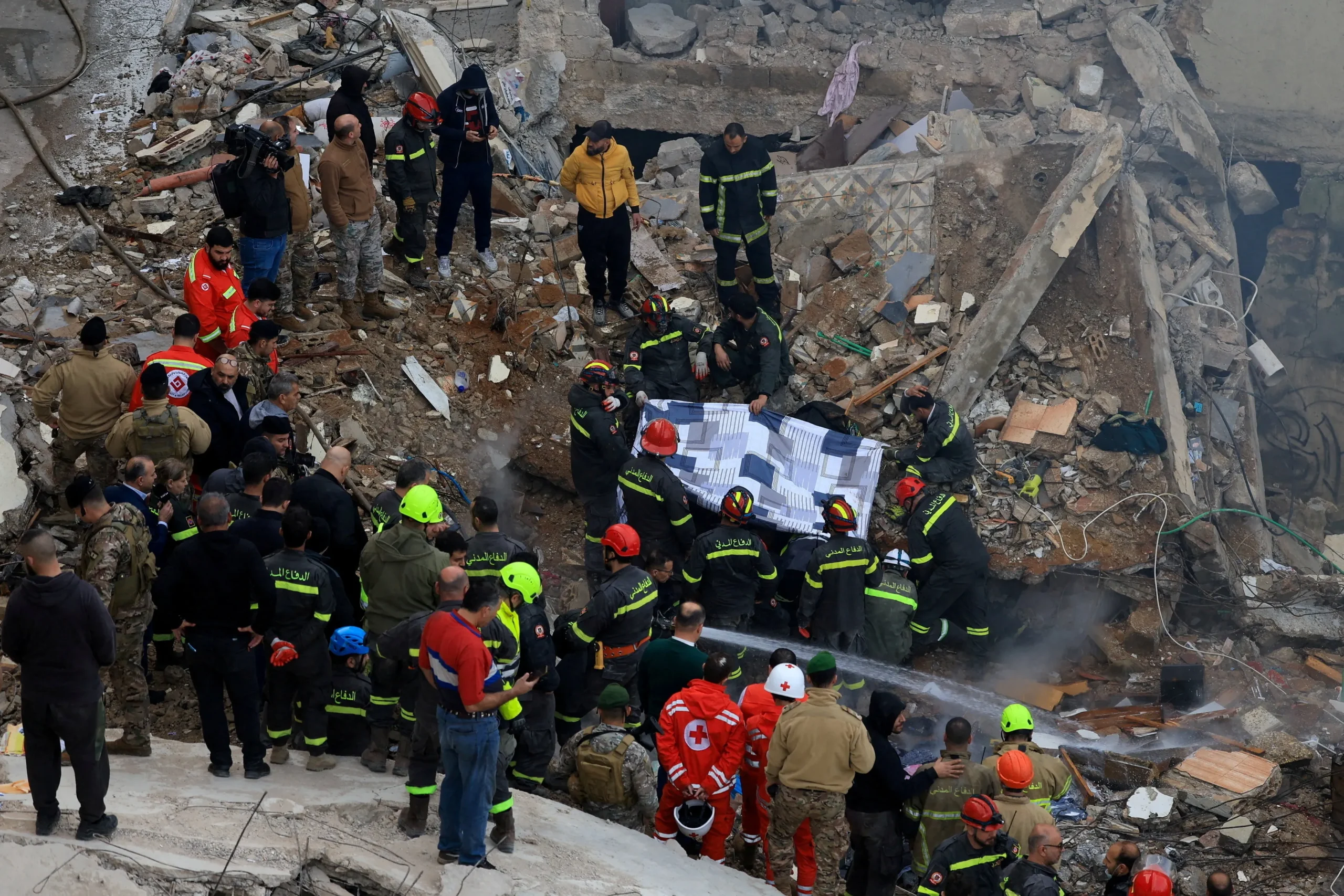 Collapsed building in Tripoli, Lebanon
